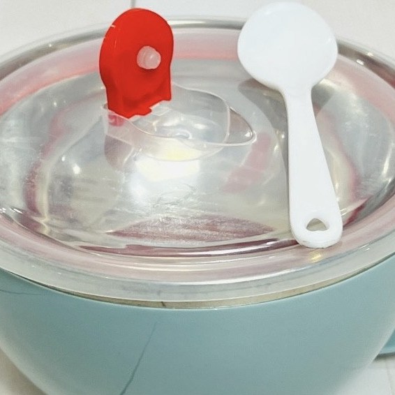ظرف غذا داخل استیل دسته دار طرح فنجان