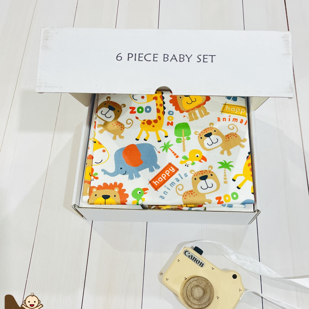 ست 6 تکه طرح دار کودک ونوزاد جعبه ای