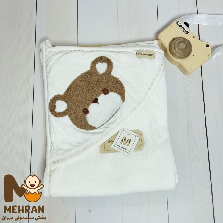 حوله کلاه دار طرح خرس نوزاد Mamasee