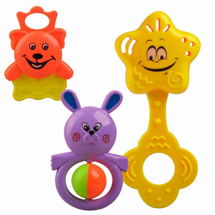 جغجغه 6 عددی طرح گاو و قورباغه کد 3015